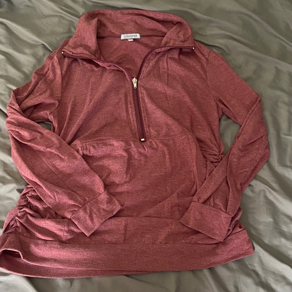 Burgundy Quarter-Zip Pullover